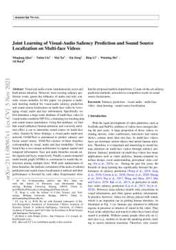Joint Learning of Visual-Audio Saliency Prediction and Sound Source
  Localization on Multi-face Videos