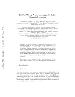 FedCostWAvg: A new averaging for better Federated Learning