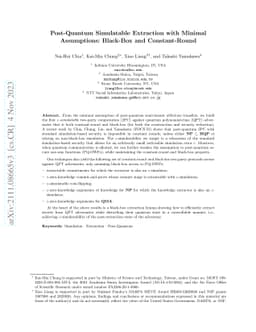 Post-Quantum Simulatable Extraction with Minimal Assumptions: Black-Box
  and Constant-Round