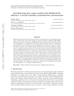 Inverting brain grey matter models with likelihood-free inference: a
  tool for trustable cytoarchitecture measurements