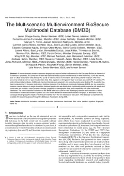 The Multiscenario Multienvironment BioSecure Multimodal Database (BMDB)