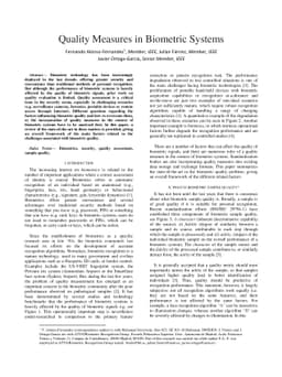 Quality Measures in Biometric Systems