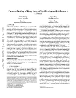 Fairness Testing of Deep Image Classification with Adequacy Metrics
