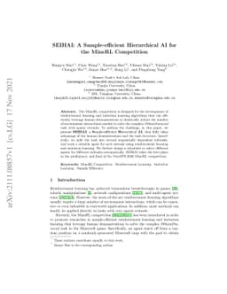 SEIHAI: A Sample-efficient Hierarchical AI for the MineRL Competition