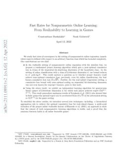 Fast Rates for Nonparametric Online Learning: From Realizability to
  Learning in Games