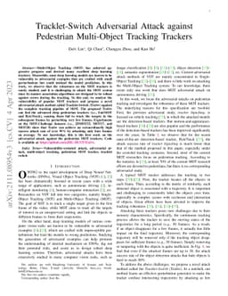 Tracklet-Switch Adversarial Attack against Pedestrian Multi-Object
  Tracking Trackers