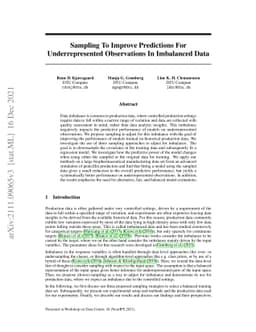 Sampling To Improve Predictions For Underrepresented Observations In
  Imbalanced Data
