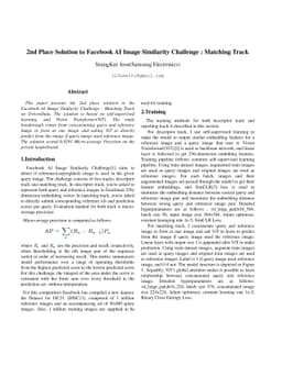 2nd Place Solution to Facebook AI Image Similarity Challenge Matching
  Track