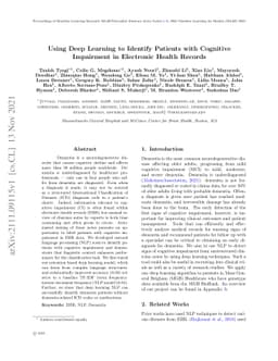 Using Deep Learning to Identify Patients with Cognitive Impairment in
  Electronic Health Records