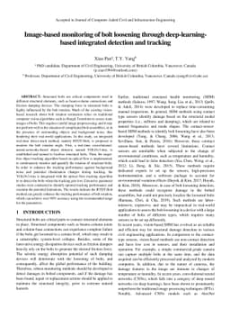 Image-based monitoring of bolt loosening through deep-learning-based
  integrated detection and tracking