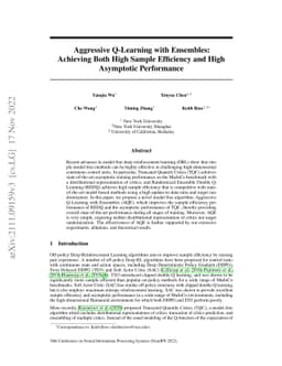 Aggressive Q-Learning with Ensembles: Achieving Both High Sample
  Efficiency and High Asymptotic Performance