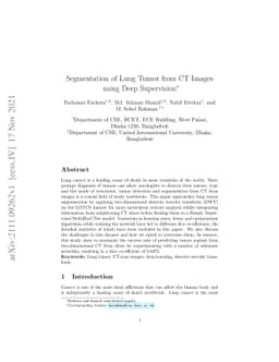 Segmentation of Lung Tumor from CT Images using Deep Supervision
