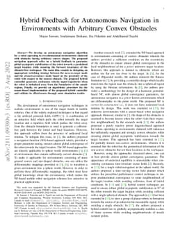 Hybrid Feedback for Autonomous Navigation in Environments with Arbitrary
  Convex Obstacles