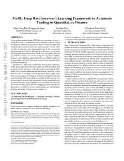 FinRL: Deep Reinforcement Learning Framework to Automate Trading in
  Quantitative Finance