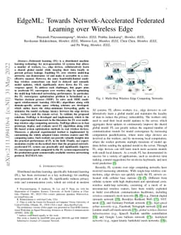 EdgeML: Towards Network-Accelerated Federated Learning over Wireless
  Edge