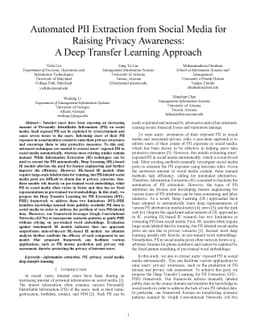Automated PII Extraction from Social Media for Raising Privacy
  Awareness: A Deep Transfer Learning Approach
