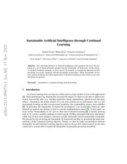 Sustainable Artificial Intelligence through Continual Learning