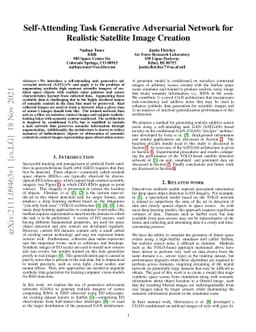 Self-Attending Task Generative Adversarial Network for Realistic
  Satellite Image Creation