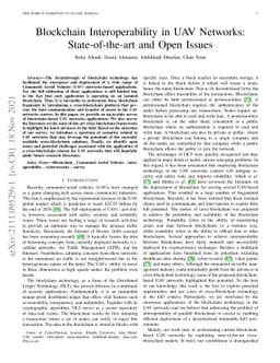 Blockchain Interoperability in UAV Networks: State-of-the-art and Open
  Issues