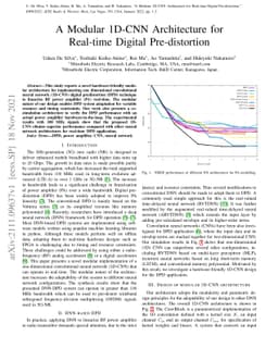 A Modular 1D-CNN Architecture for Real-time Digital Pre-distortion