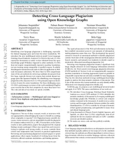 Detecting Cross-Language Plagiarism using Open Knowledge Graphs