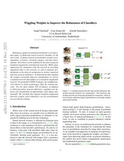 Wiggling Weights to Improve the Robustness of Classifiers