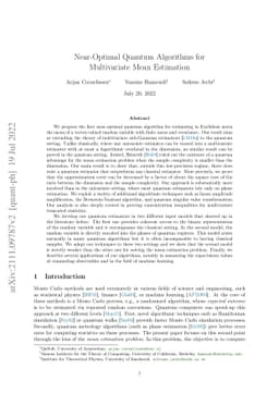 Near-Optimal Quantum Algorithms for Multivariate Mean Estimation