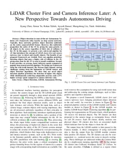 LiDAR Cluster First and Camera Inference Later: A New Perspective
  Towards Autonomous Driving