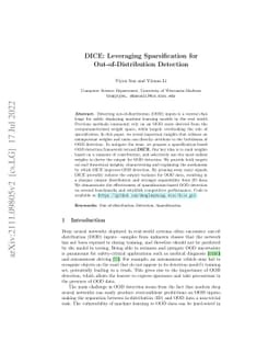 DICE: Leveraging Sparsification for Out-of-Distribution Detection