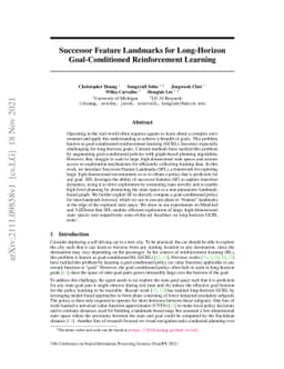 Successor Feature Landmarks for Long-Horizon Goal-Conditioned
  Reinforcement Learning