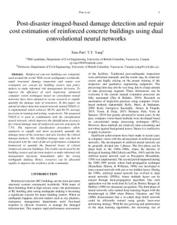 Postdisaster image-based damage detection and repair cost estimation of
  reinforced concrete buildings using dual convolutional neural networks