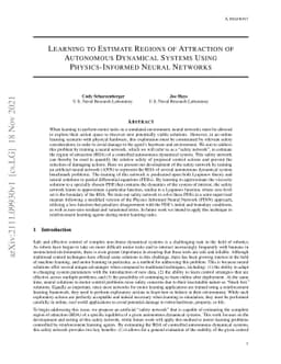 Learning To Estimate Regions Of Attraction Of Autonomous Dynamical
  Systems Using Physics-Informed Neural Networks