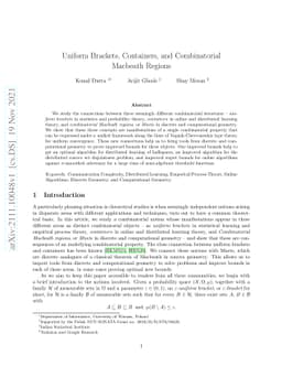 Uniform Brackets, Containers, and Combinatorial Macbeath Regions