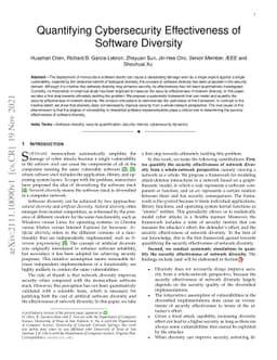 Quantifying Cybersecurity Effectiveness of Software Diversity