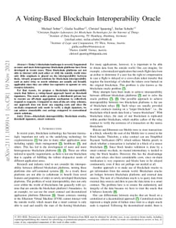 A Voting-Based Blockchain Interoperability Oracle