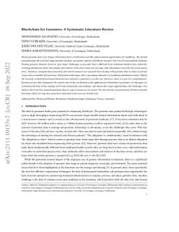 Blockchain for Genomics: A Systematic Literature Review