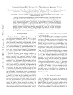 Computing Graph Edit Distance with Algorithms on Quantum Devices