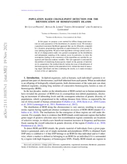 Population based change-point detection for the identification of
  homozygosity islands