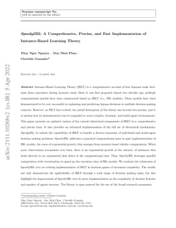 SpeedyIBL: A Comprehensive, Precise, and Fast Implementation of
  Instance-Based Learning Theory