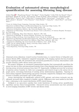 Evaluation of automated airway morphological quantification for
  assessing fibrosing lung disease