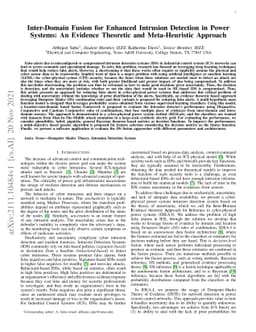Inter-Domain Fusion for Enhanced Intrusion Detection in Power Systems:
  An Evidence Theoretic and Meta-Heuristic Approach