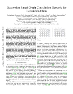 Quaternion-Based Graph Convolution Network for Recommendation