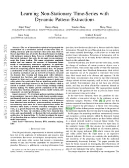 Learning Non-Stationary Time-Series with Dynamic Pattern Extractions