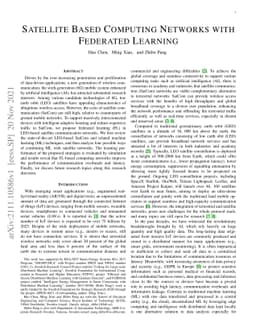 Satellite Based Computing Networks with Federated Learning