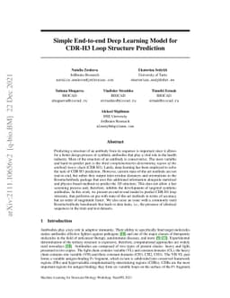 Simple End-to-end Deep Learning Model for CDR-H3 Loop Structure
  Prediction