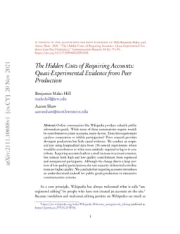 The Hidden Costs of Requiring Accounts: Quasi-Experimental Evidence From
  Peer Production