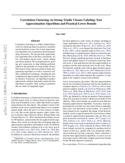Correlation Clustering via Strong Triadic Closure Labeling: Fast
  Approximation Algorithms and Practical Lower Bounds
