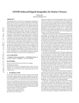 COVID Induced Digital Inequality for Senior Citizens