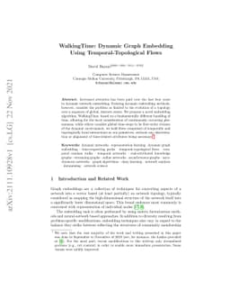WalkingTime: Dynamic Graph Embedding Using Temporal-Topological Flows