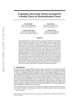 Evaluating Adversarial Attacks on ImageNet: A Reality Check on
  Misclassification Classes